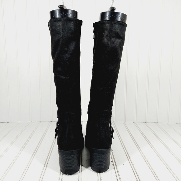 NEW Bella Vita Women's Lorielle Black Leather Buckle Tall Heeled Boots M355 - Picture 6 of 13